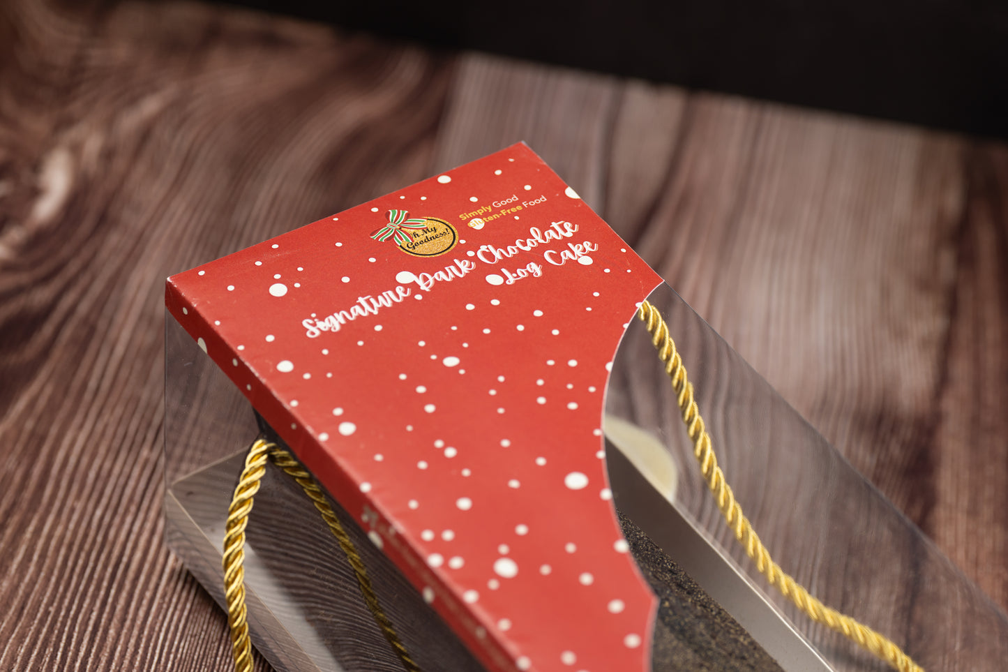 Signature Dark Chocolate Christmas Log Cake in Gift Box
