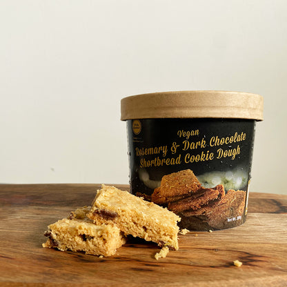 Vegan Rosemary & Dark Chocolate Shortbread Cookie Dough